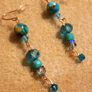 Handmade Swarovski turquoise Earrings